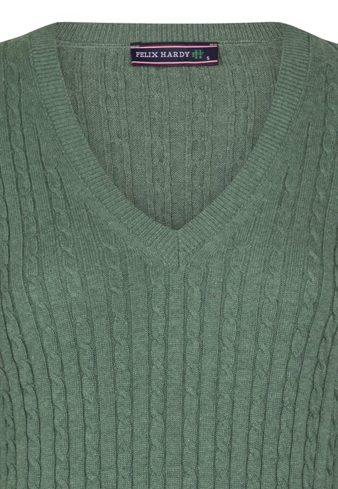 Pullover Kabelstrick-Pullover Mit V-Ausschnitt - Image 2
