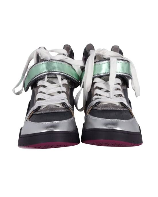 Isabel Marant Bresse Metallic Farbblock Hoch-Top Sneakers aus mehrfarbigem Leder - Image 2