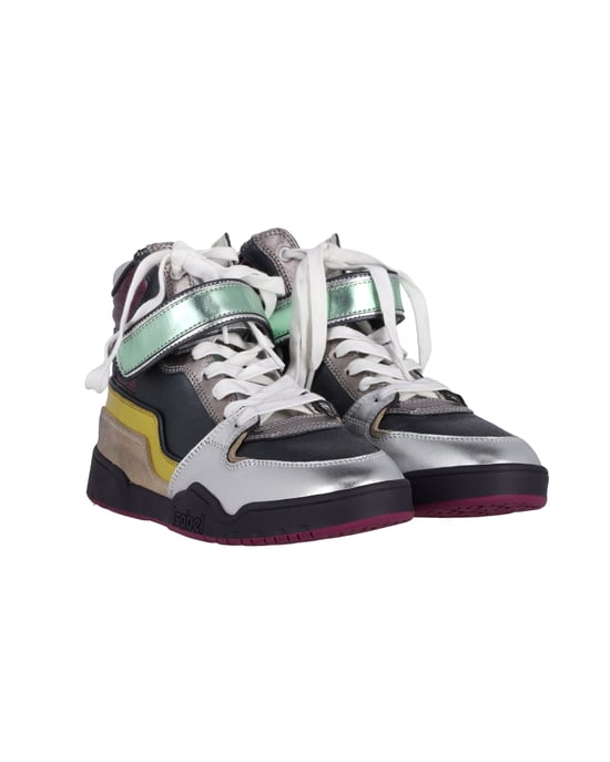 Isabel Marant Bresse Metallic Farbblock Hoch-Top Sneakers aus mehrfarbigem Leder - Image 3