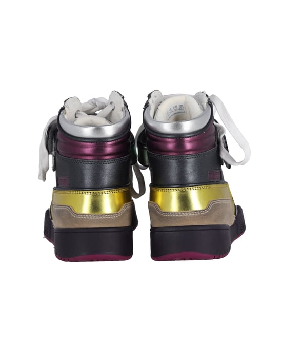 Isabel Marant Bresse Metallic Farbblock Hoch-Top Sneakers aus mehrfarbigem Leder - Image 4