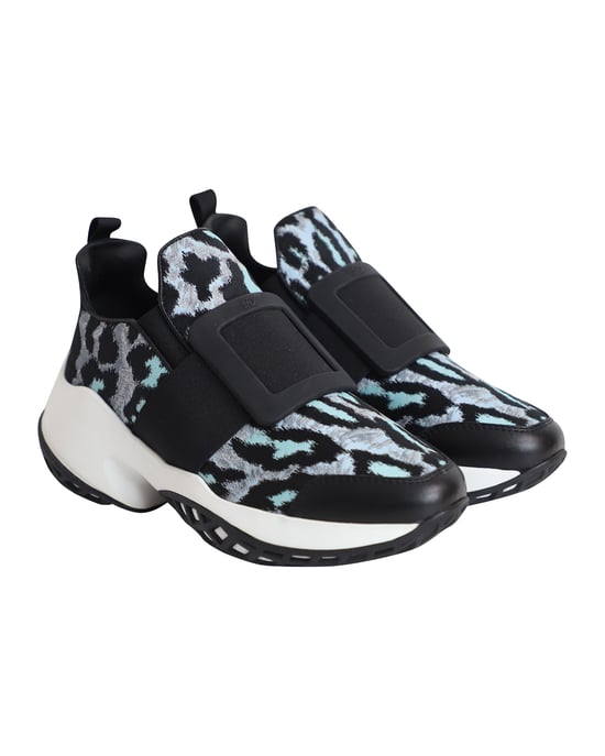 Roger Vivier Run Viv aus blauem Polyester mit Leopardenmuster - Image 3