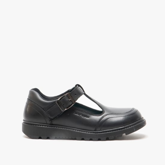 Hush Puppies Kerry Senior Mädchenschuhe Aus Schwarzem Leder - Image 1