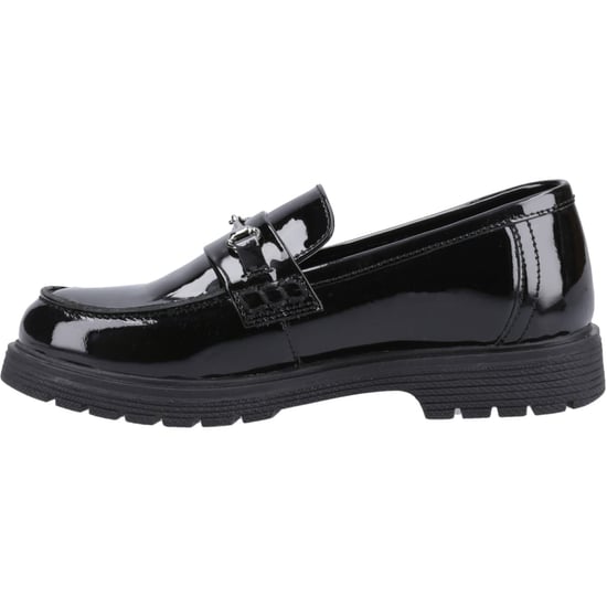 Hush Puppies Lydia Patent Senior Mädchenschwarze Slipper Aus Leder - Image 4