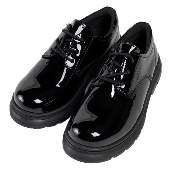 Pod Irene Kunstleder Mädchen Schwarze Lackleder Slipper - Image 4
