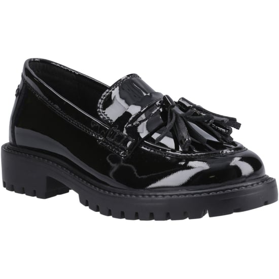 Hush Puppies Abigail Patent Senior Mädchenschwarze Slipper Aus Leder - Image 1