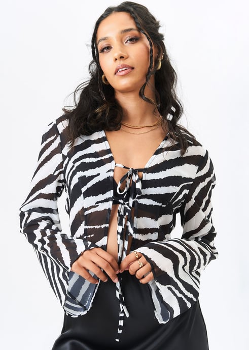 Mono Monochromes Chiffon Strandhemd - Image 3