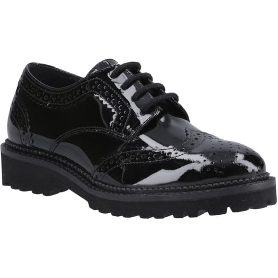 Hush Puppies Gabi Lace Up Mädchen Brogues Aus Schwarzem Leder - Image 1