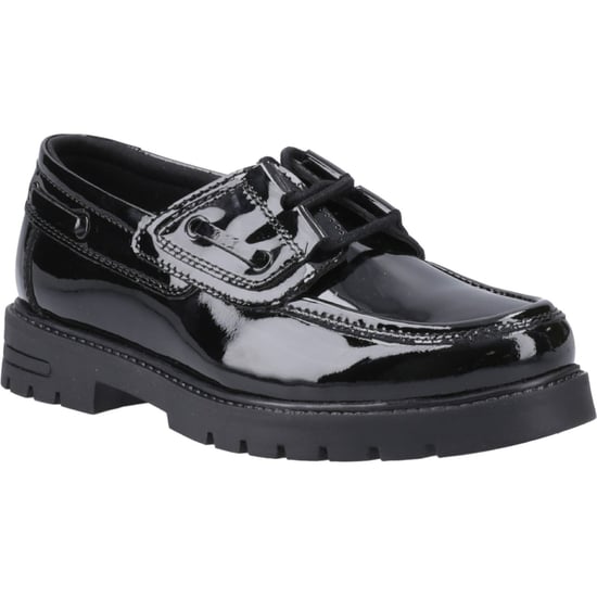 Hush Puppies Lucy Mädchenschwarze Bootsschuhe Aus Leder - Image 1
