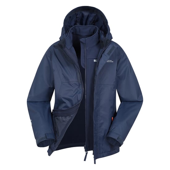 Mountain Warehouse - "Bracken Extreme" Jacke, wasserfest 3 in 1 für Kinder (Marineblau) - Image 3