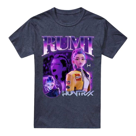 K-Pop Demon Hunters - "Huntr/X" T-Shirt für Herren/Damen Unisex (Marineblau Meliert) - Image 1