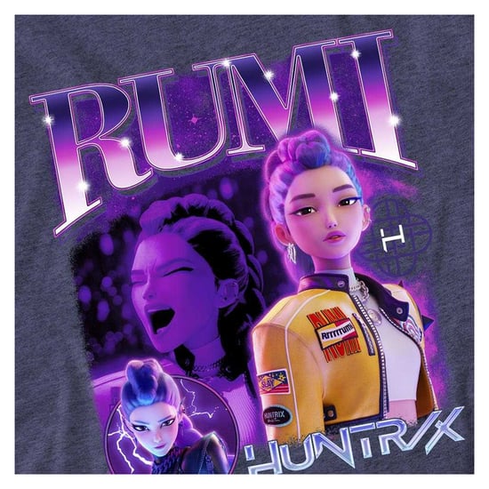 K-Pop Demon Hunters - "Huntr/X" T-Shirt für Herren/Damen Unisex (Marineblau Meliert) - Image 3