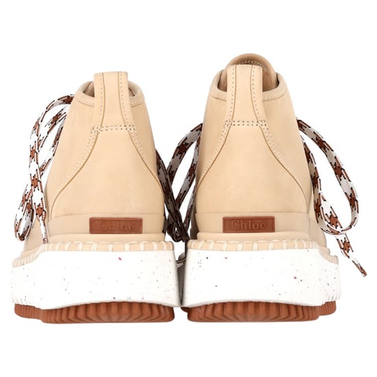 Chloé Lilli Nubuk-Plateau-Stiefeletten aus beigem Lammfell - Image 5