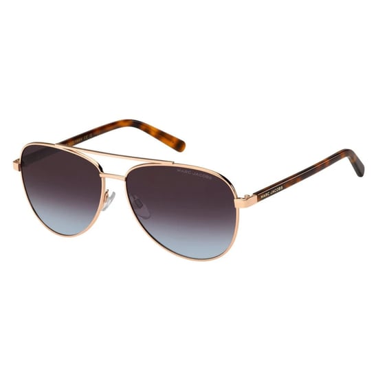 Marc Jacobs – Sonnenbrille mit braun-blaugrünen Gläsern und Havanna-Detail in Gold - Image 2