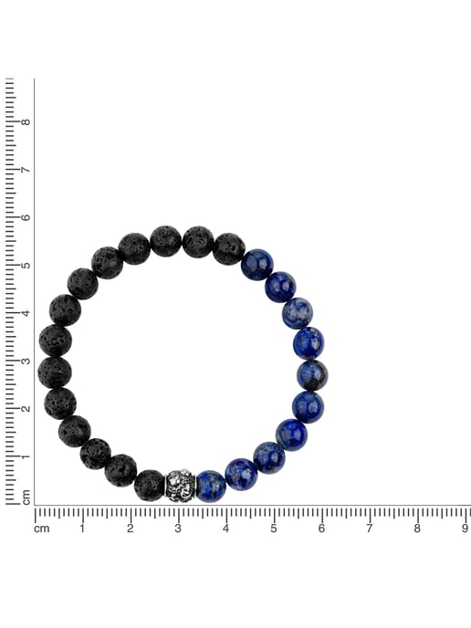 Zeeme Stainless Steel Armband Edelstahl Lavakugeln und Lapis - Image 2