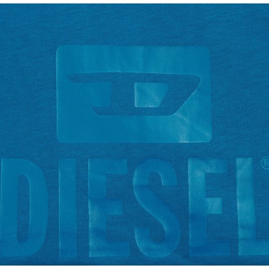 Diesel - T-shirt Mit Einfarbigem Logo In Saphirblau - Image 3