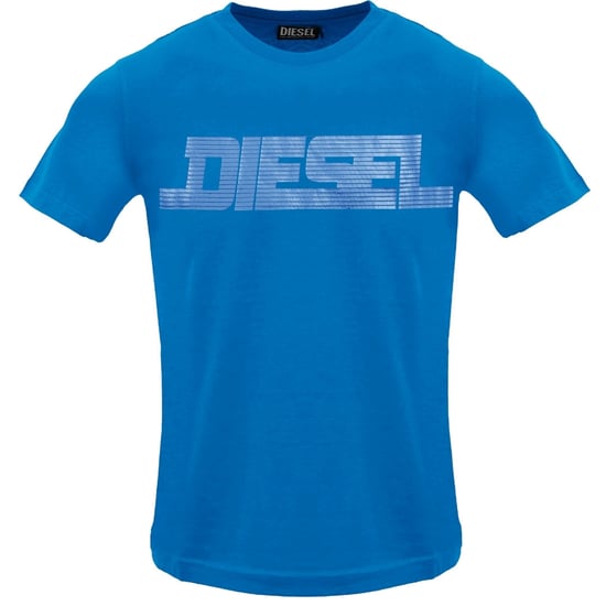Diesel - Einfarbiges T-shirt Mit Diesel-logo In Saphirblau - Image 1