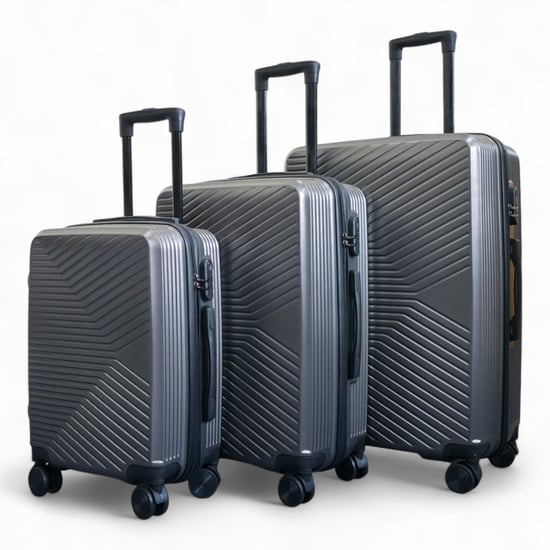 Hartschalenkoffer Anthrazitgrau Robustes 8-Rollen-Gepäck-Kabinenkoffer-Taschenset - Image 4
