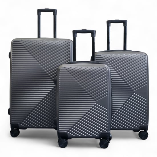 Hartschalenkoffer Anthrazitgrau Robustes 8-Rad-Handgepäckkoffer-Taschenset - Image 2
