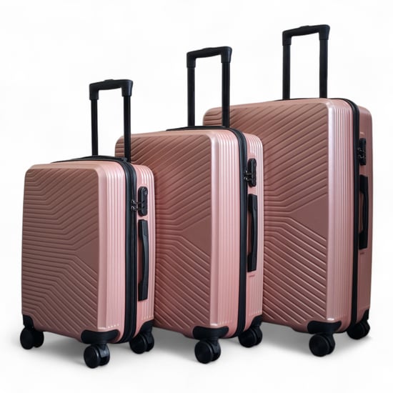 Hartschalenkoffer in Roségold, robust, 8 Rollen, Handgepäck, Taschenset - Image 4