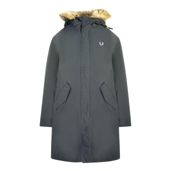 Fred Perry - Schwarze Parkajacke Mit Kapuze - Image 1