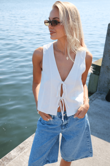 Leinenweste - Off White - Image 4