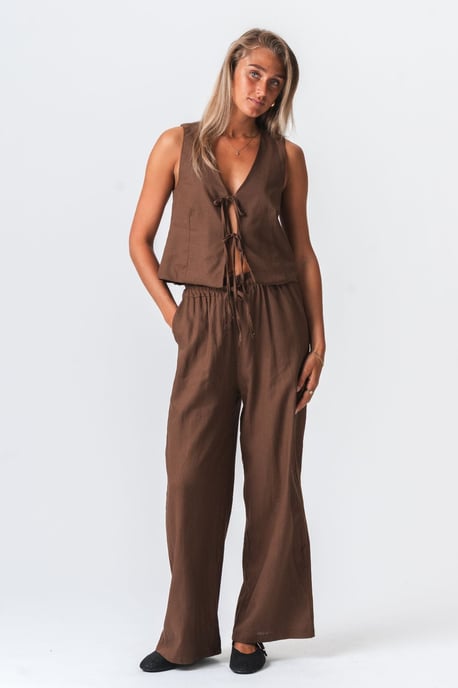 Leinenhose - Braun - Image 3