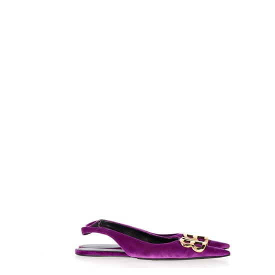 Balenciaga „BB Knife“ Slingback-Ballerinas aus lila Samt - Image 1