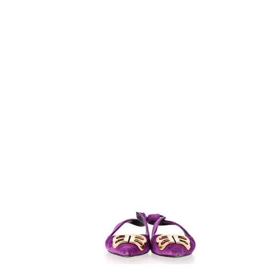 Balenciaga „BB Knife“ Slingback-Ballerinas aus lila Samt - Image 2