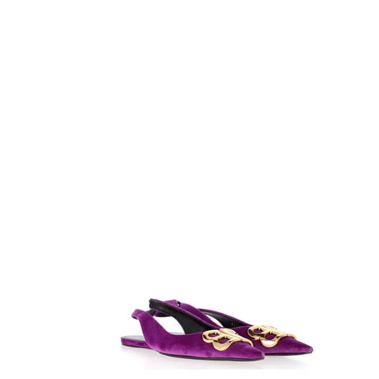 Balenciaga „BB Knife“ Slingback-Ballerinas aus lila Samt - Image 3