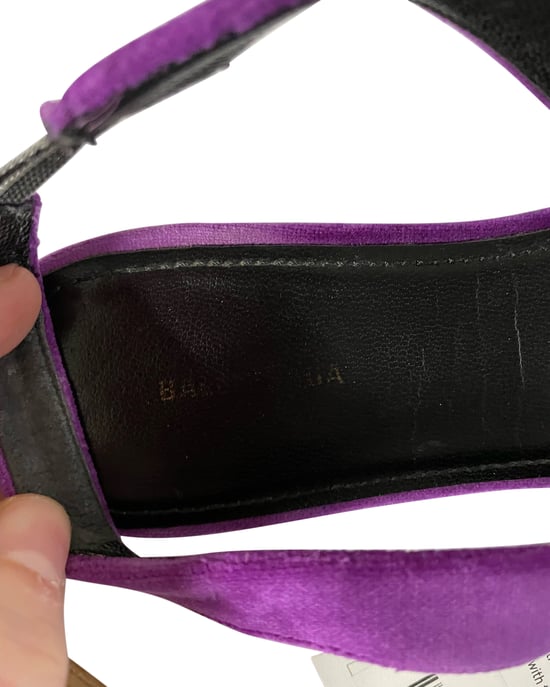 Balenciaga „BB Knife“ Slingback-Ballerinas aus lila Samt - Image 5