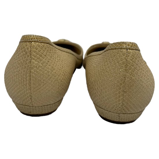 Jimmy Choo Verzierte Glitzer-Balletschuhe aus goldfarbenem Leder - Image 3