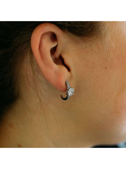 Julie Julsen Ohrstecker 925 Silber rhodiniert Zirkonia weiß - Image 3