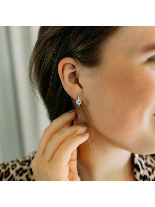Julie Julsen Ohrstecker 925 Silber rhodiniert Zirkonia weiß - Image 4