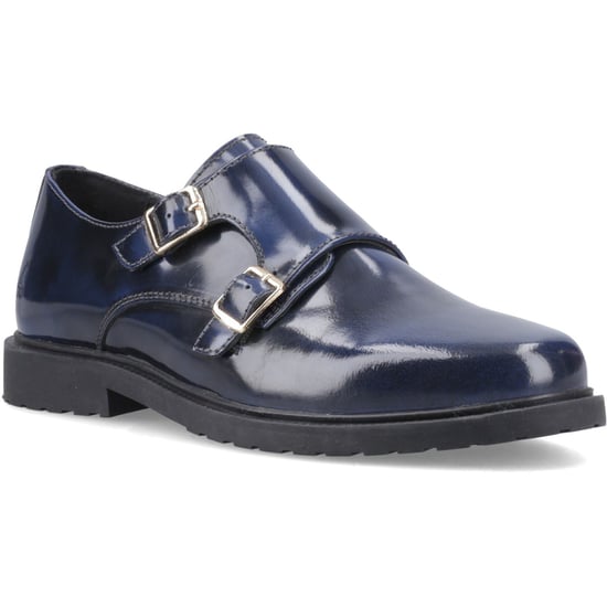 Hush Puppies Verity Hi-Shine Leder Damen Schuhe in Marineblau - Image 1