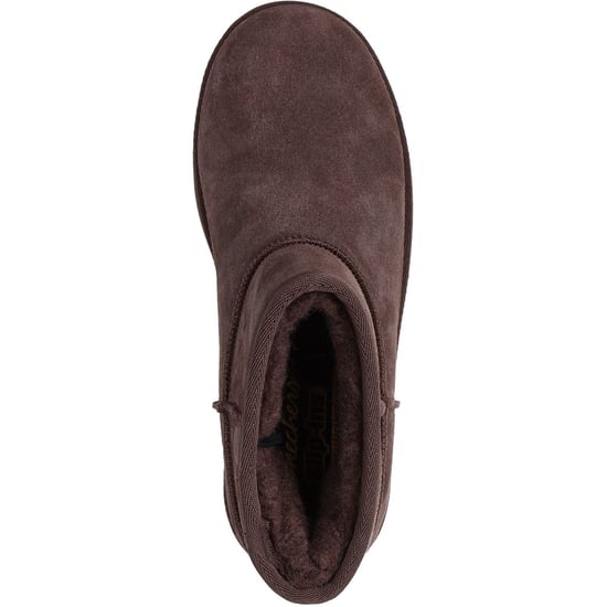 Skechers Keep Cozy Leder Damen Schokoladen Winter Stiefeletten - Image 3