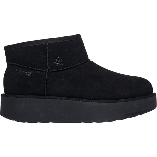 Skechers Keep Cozy Leder Damen Schwarz Winter Stiefeletten - Image 5