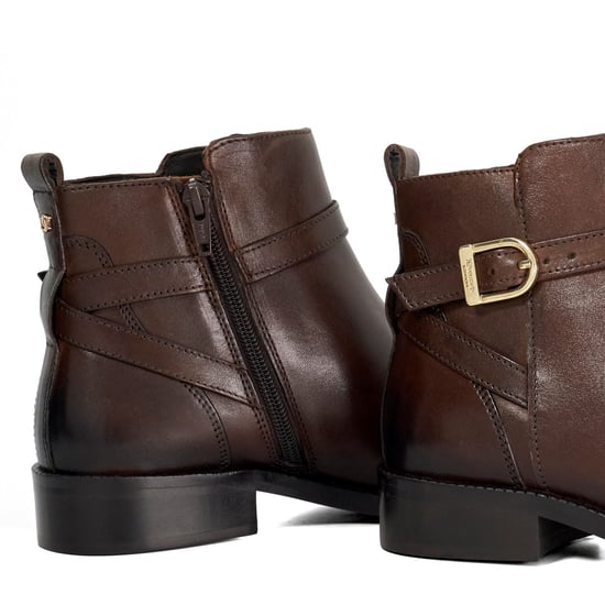 Dune Pemma Leder Damen Stiefel Braun - Image 5