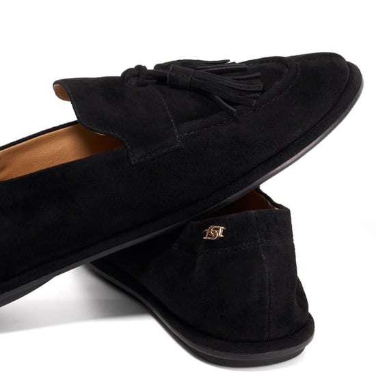 Dune Grounding Wildleder Damen Schwarz Slipper - Image 5