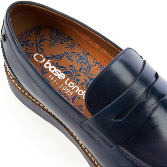 Base London Sid Leder Herren Slipper Navy - Image 6
