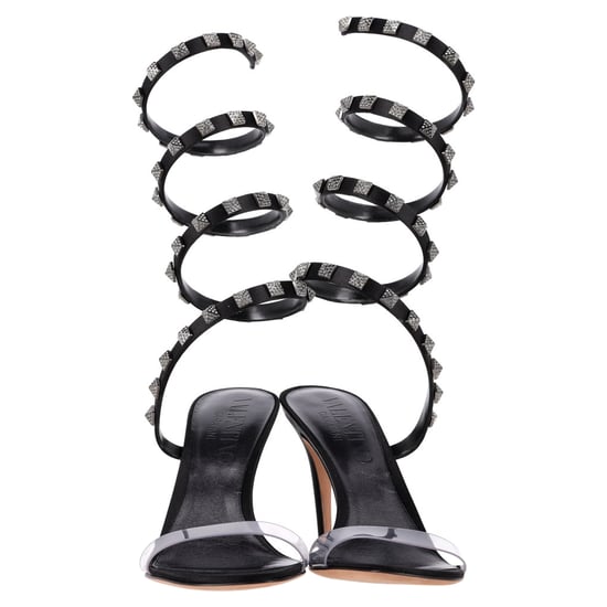 Valentino Garavani Rockstud Wickel-Sandaletten aus schwarzem Leder - Image 2
