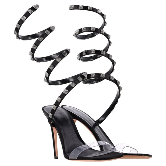 Valentino Garavani Rockstud Wickel-Sandaletten aus schwarzem Leder - Image 4