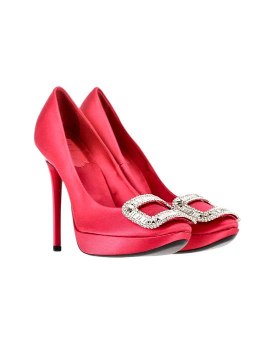 Roger Vivier Fragola Schnallenpumps aus rosa Satin - Image 4