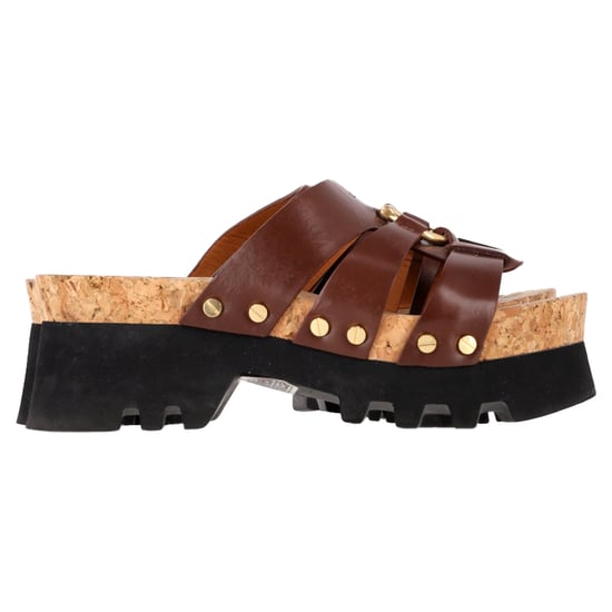 Chloé Owena Plateau Sandalen aus braunem Kalbleder - Image 1
