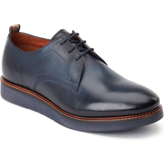 Base London Roly Leder Herren Navy Schnürschuhe - Image 1