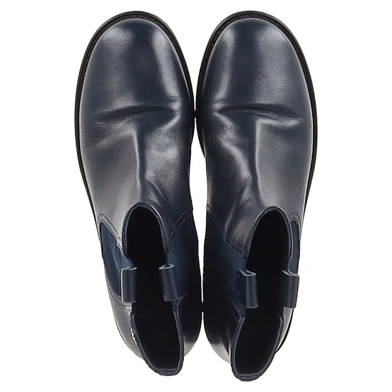 Chanel Chelsea-Stiefel aus marineblauem Leder - Image 3