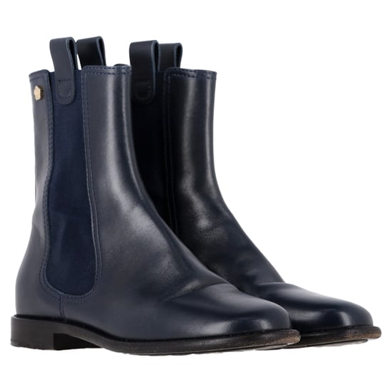 Chanel Chelsea-Stiefel aus marineblauem Leder - Image 4