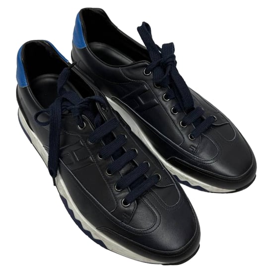 Hermès Trail Schnürsneaker aus dunkelblauem Leder - Image 6