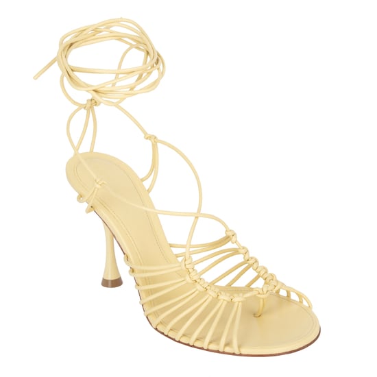 Bottega Veneta Gepunktete Ledersandalen Beige - Image 1