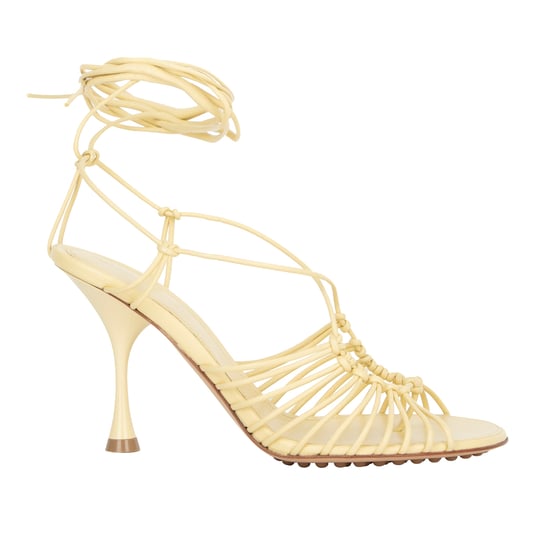 Bottega Veneta Gepunktete Ledersandalen Beige - Image 2