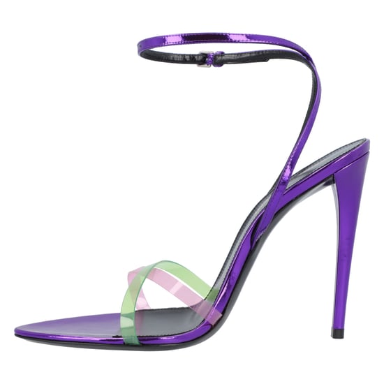 Saint Laurent Gippy Sandalen aus Lackleder und Plexiglas Lila - Image 2